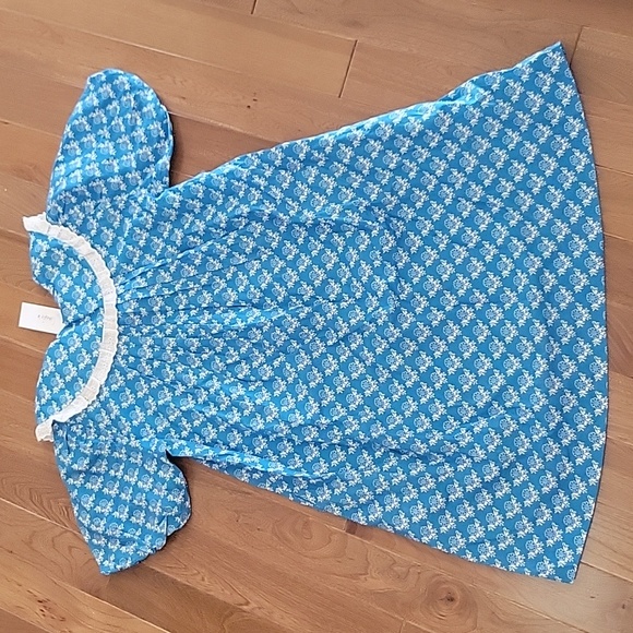 NWT Girls Sea New York Annika Print Puff Sleeve Dress Blue Collared 12Y - Picture 8 of 9